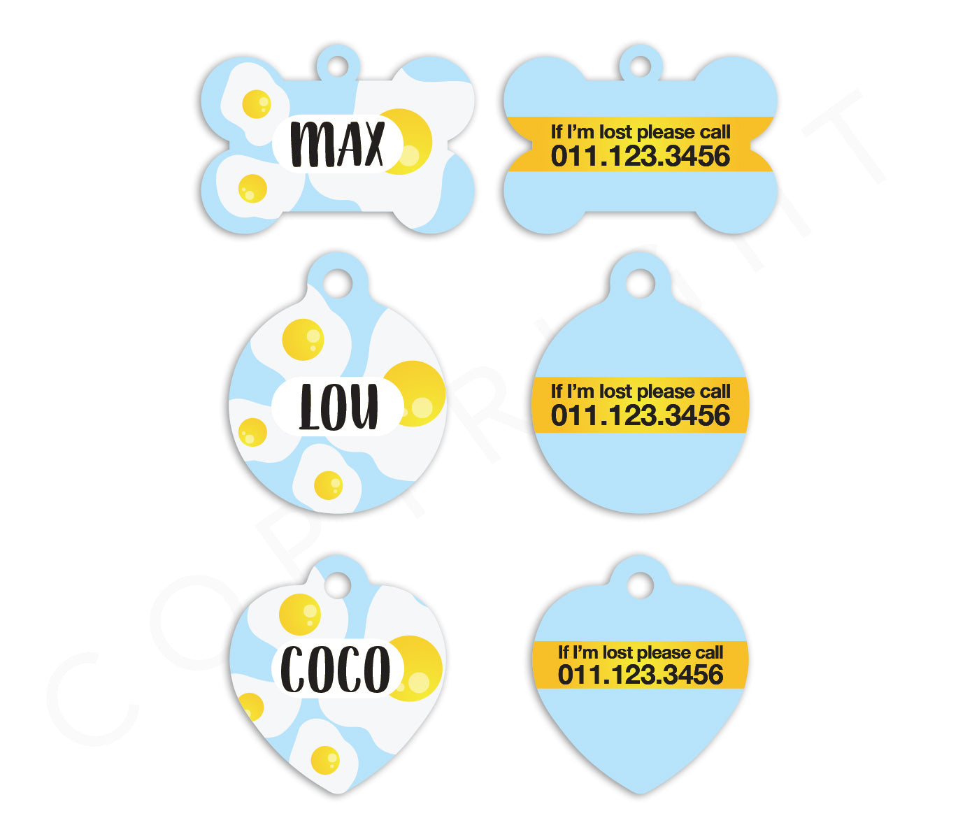 Eggs Omelette Pet ID Tags