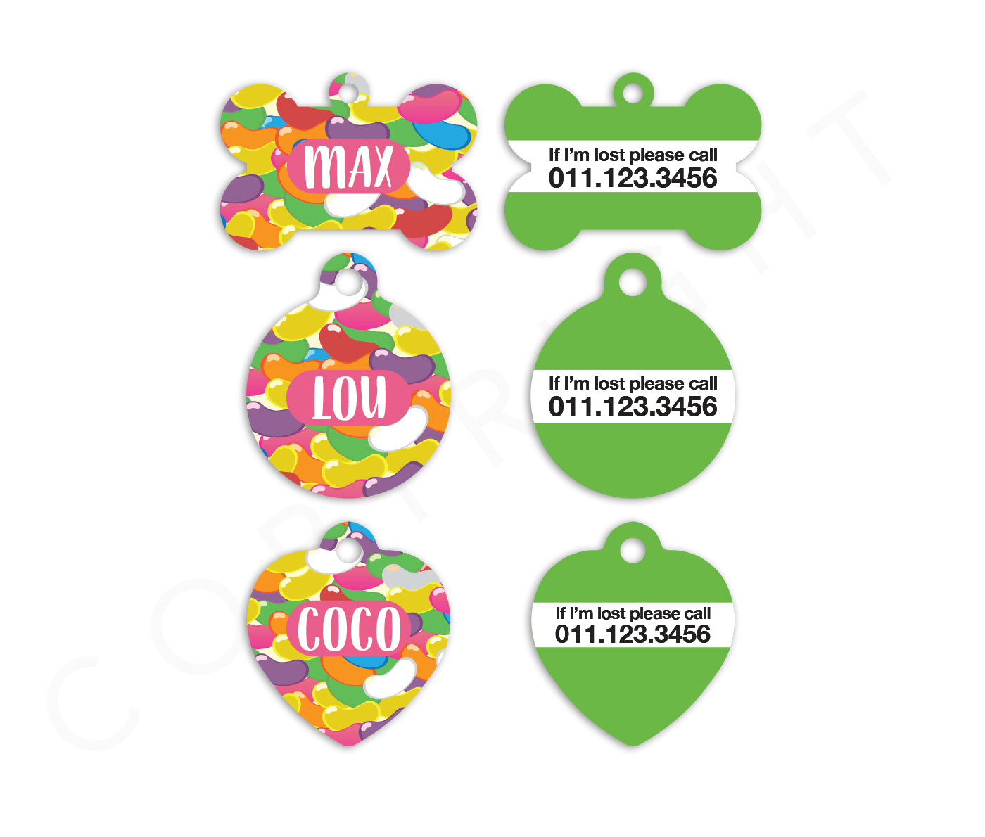 Jellybeans Candy Pet ID Tags