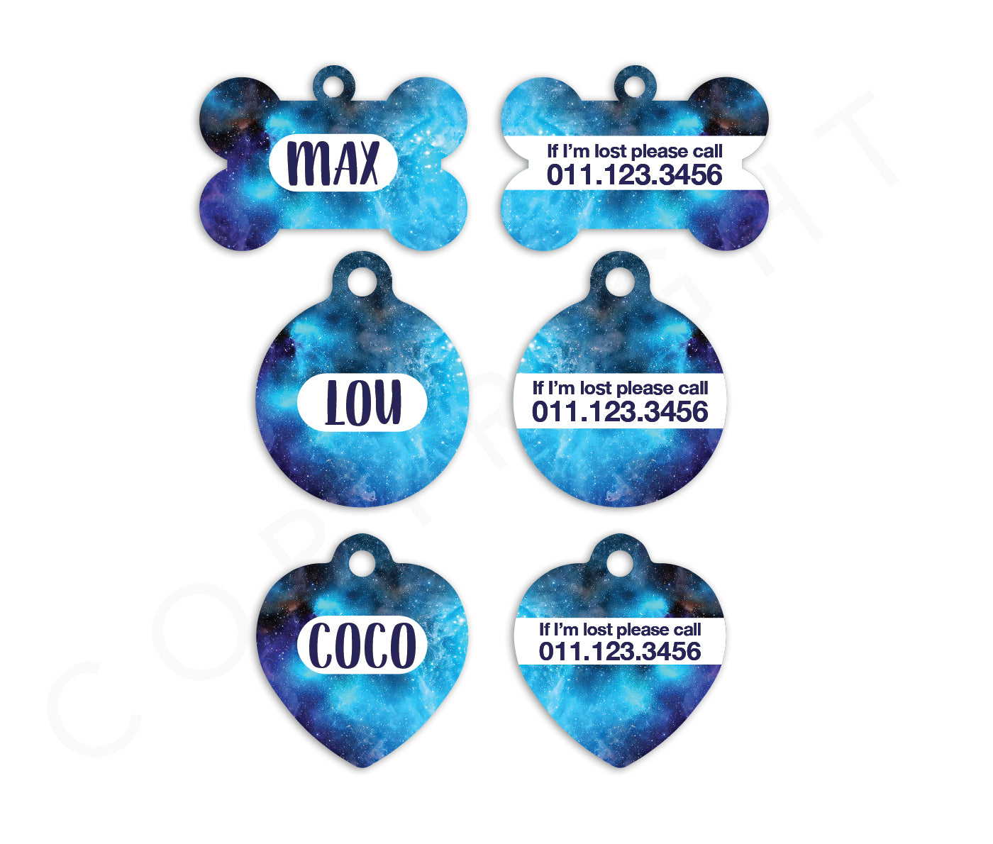 Space Galaxy Pet ID Tags