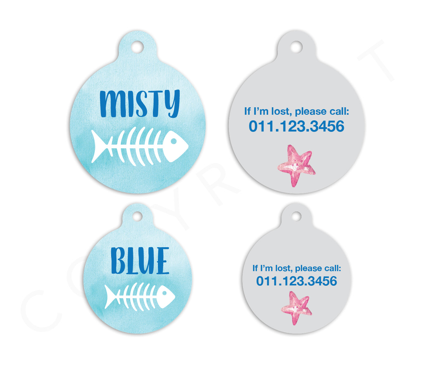 Circle Fish Pet ID Tag