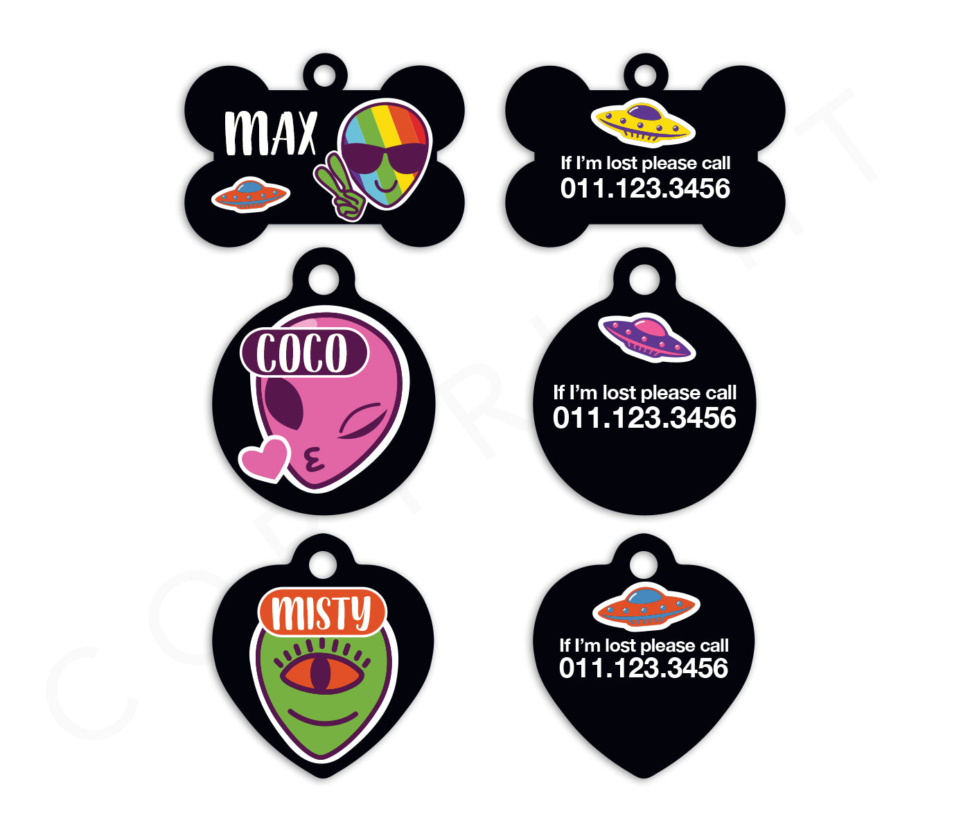 Aliens Pet ID Tags