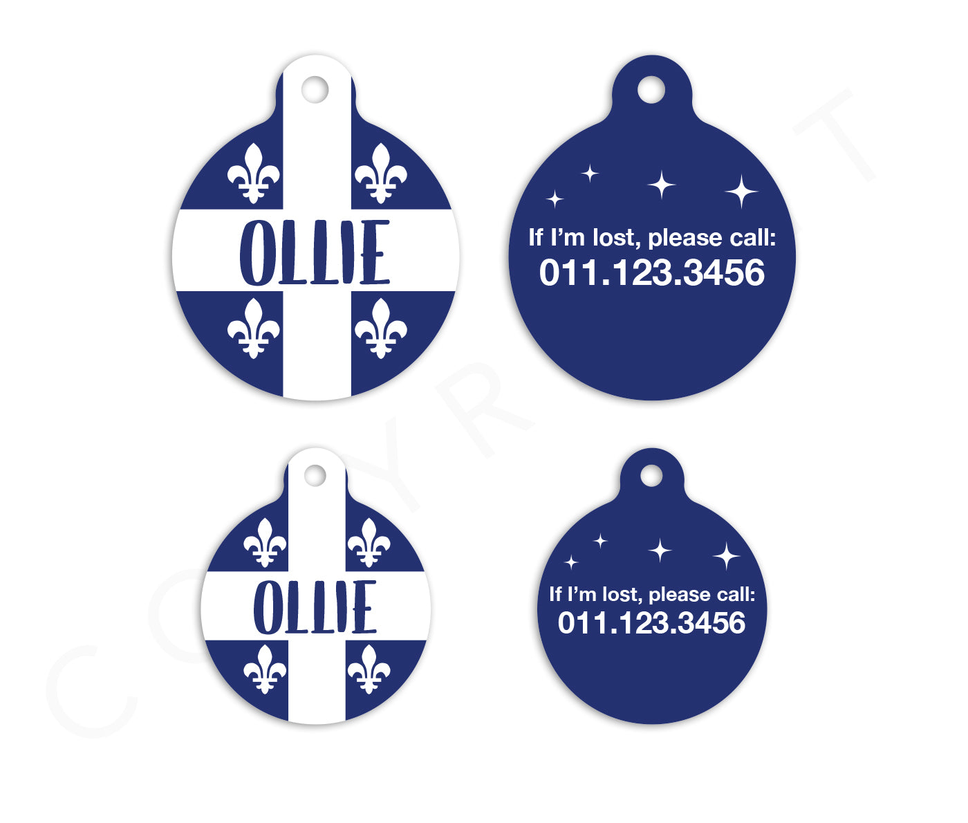 Quebec Flag Pet ID Tag