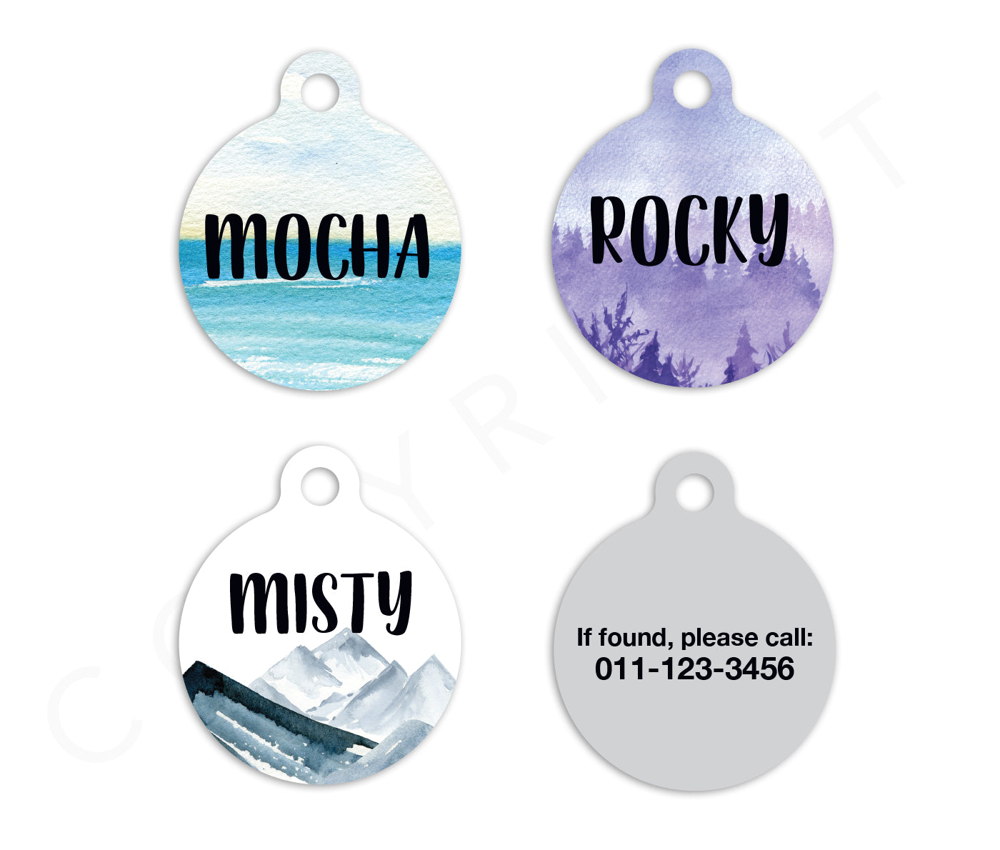 Customized Circle Nature Pet ID Tag