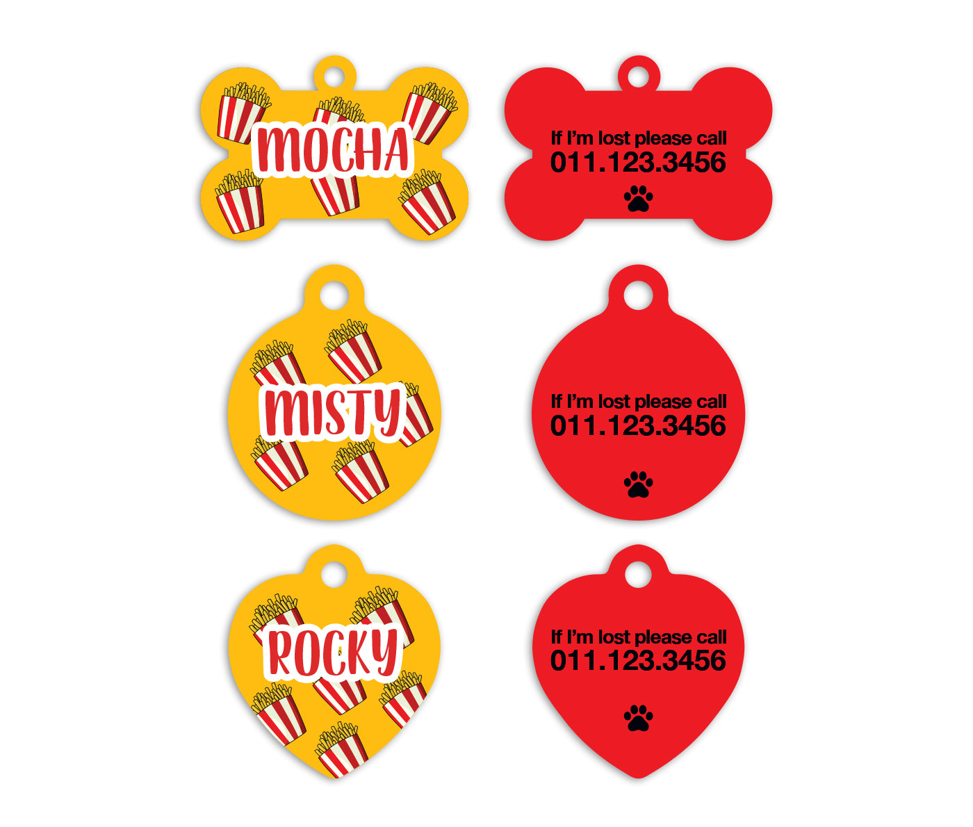 French Fries Pet ID Tags
