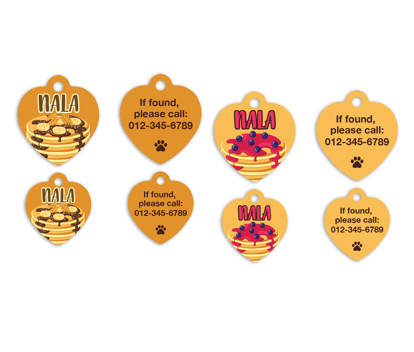 Pancake Heart Shape Pet ID Tags