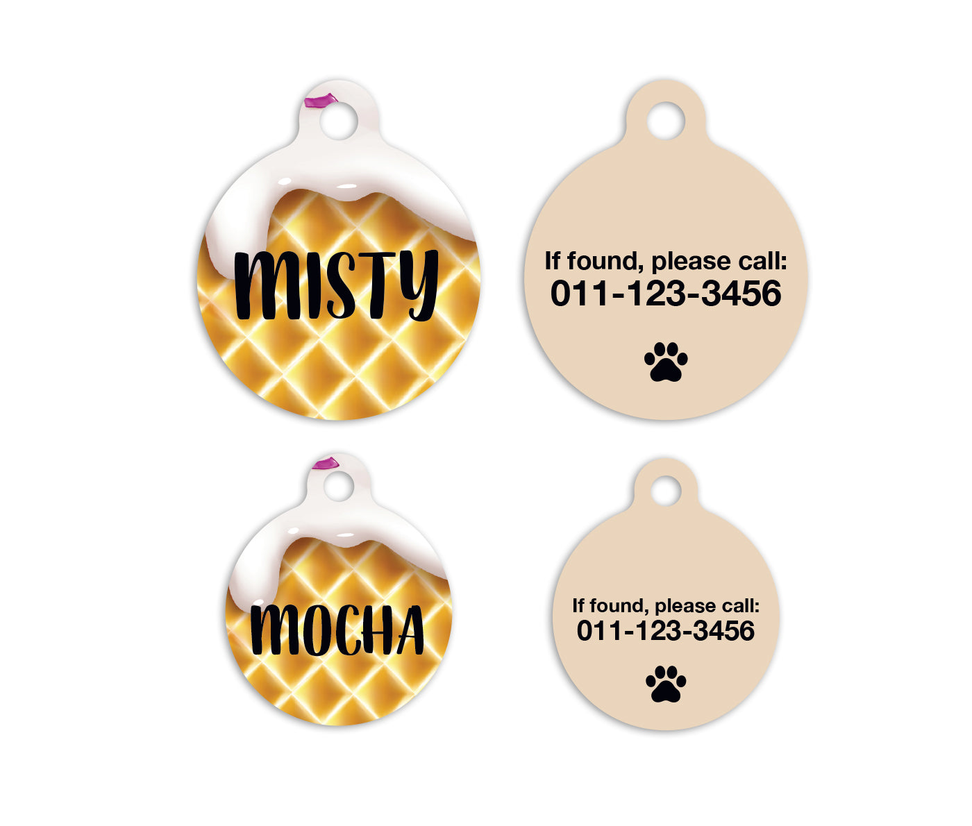 Waffle Pet ID Tag