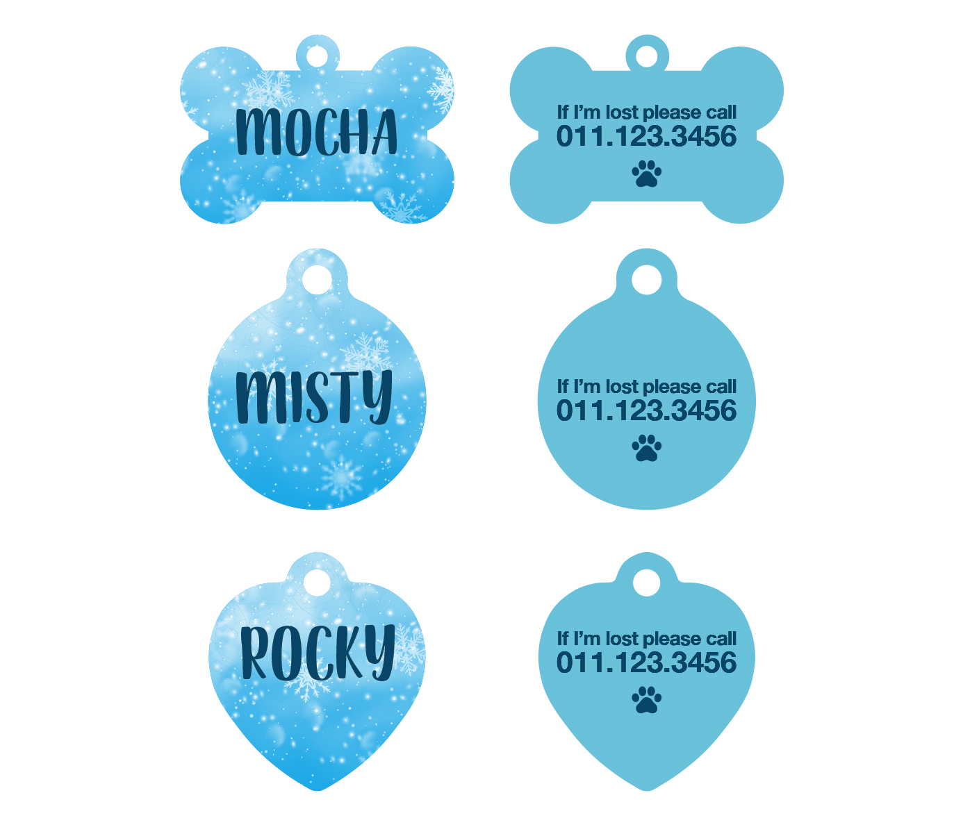 Snowflakes Pet ID Tags