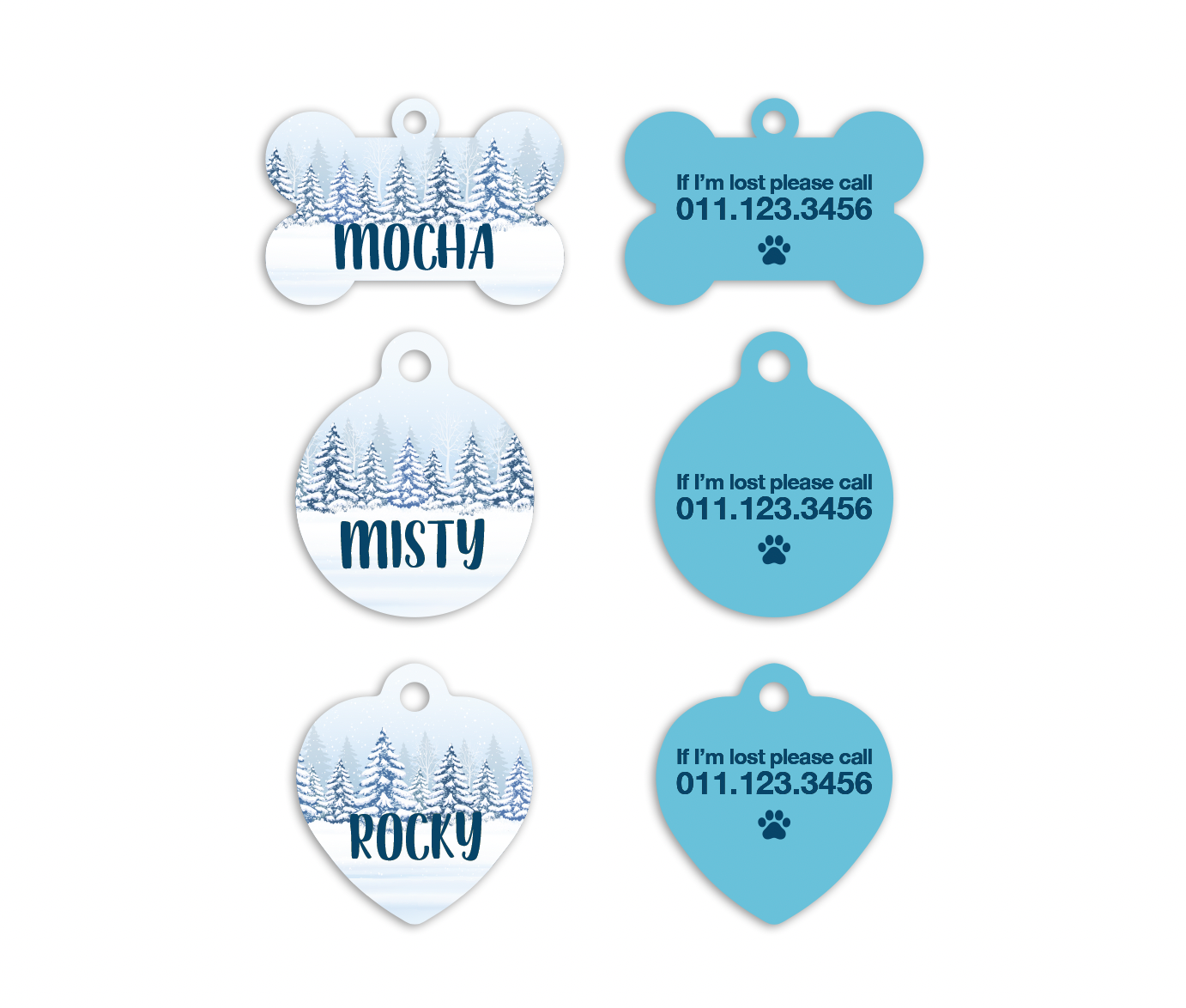 Winter Wonderland Pet ID Tags