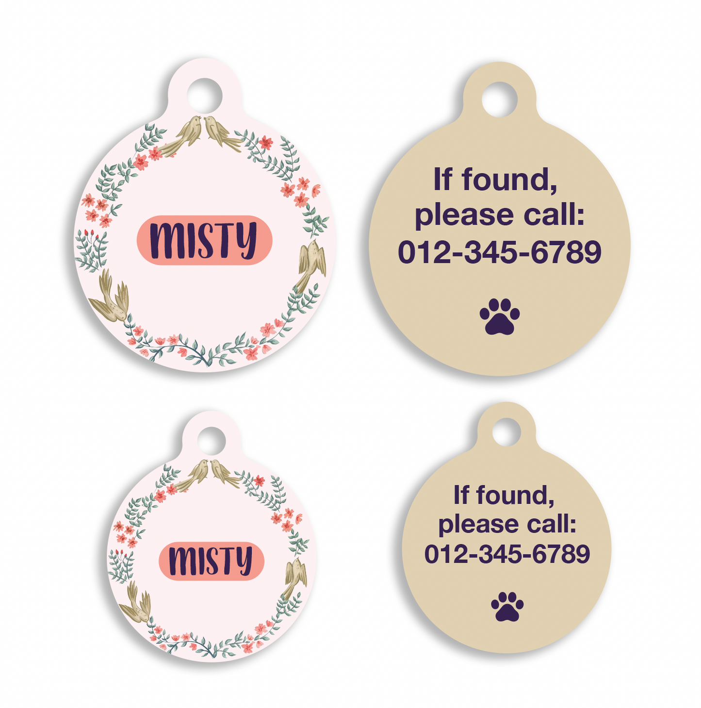 Swallow Wreath Pet ID Tag