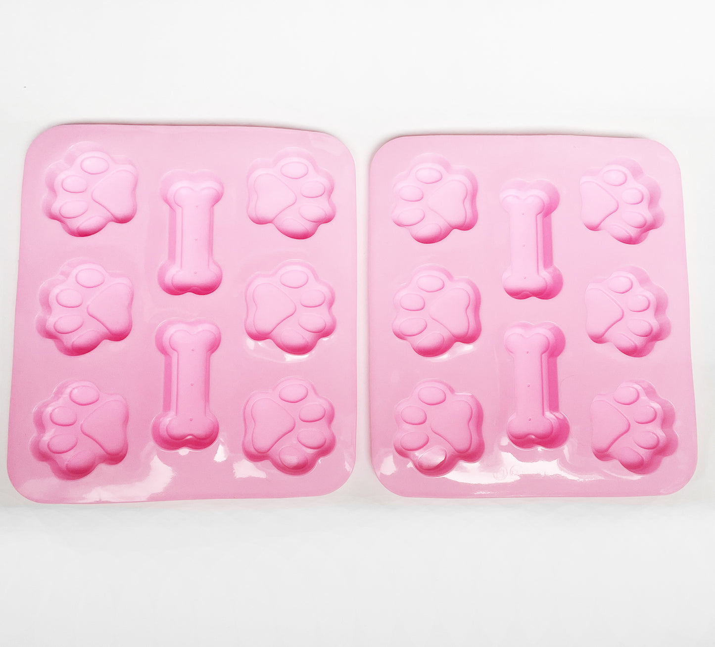 Set of two Paw and Bone Silicone Treat Mold