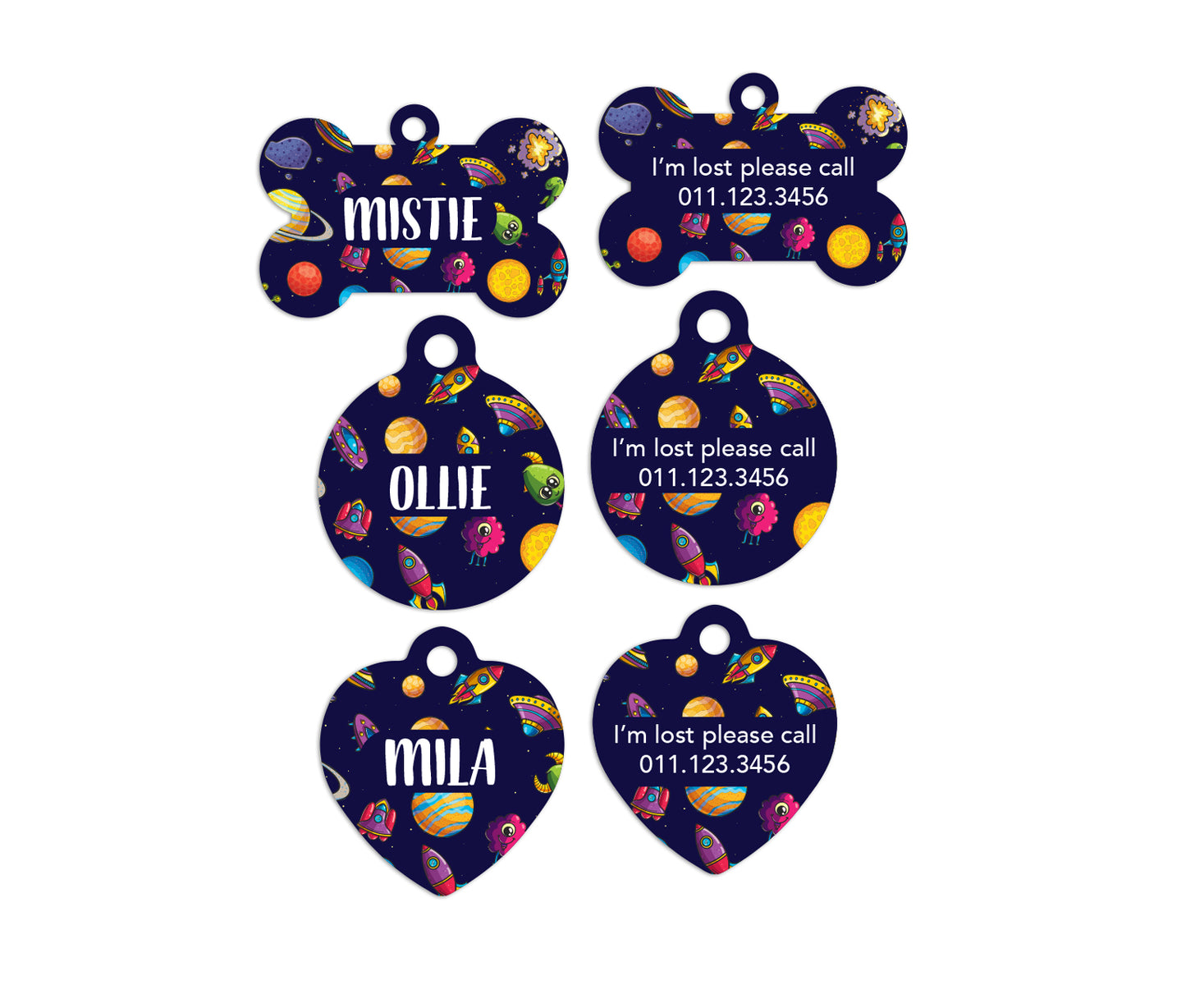 Rocket Space Pet ID Tags
