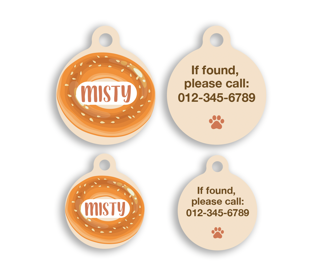 Bakery Bagel Pet ID Tag