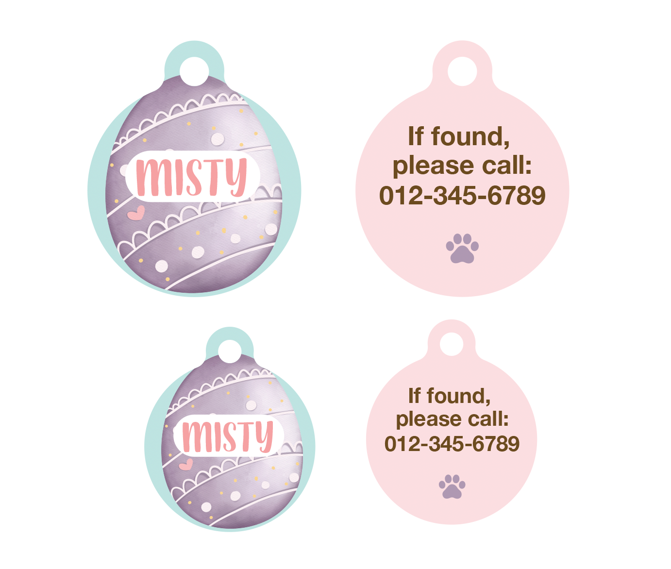 Circle Egg Pet ID Tag