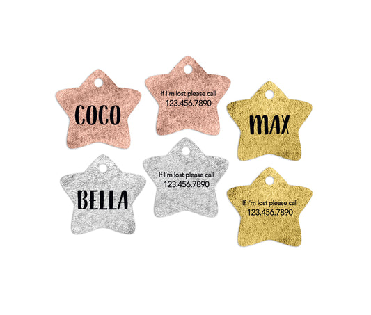 Faux-Shimmer Star Pet ID Tag