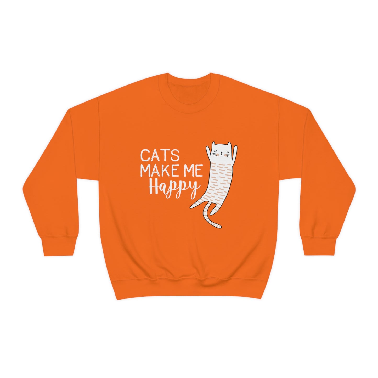 Cats Make Me Happy Unisex Heavy Blend™ Crewneck Sweatshirt