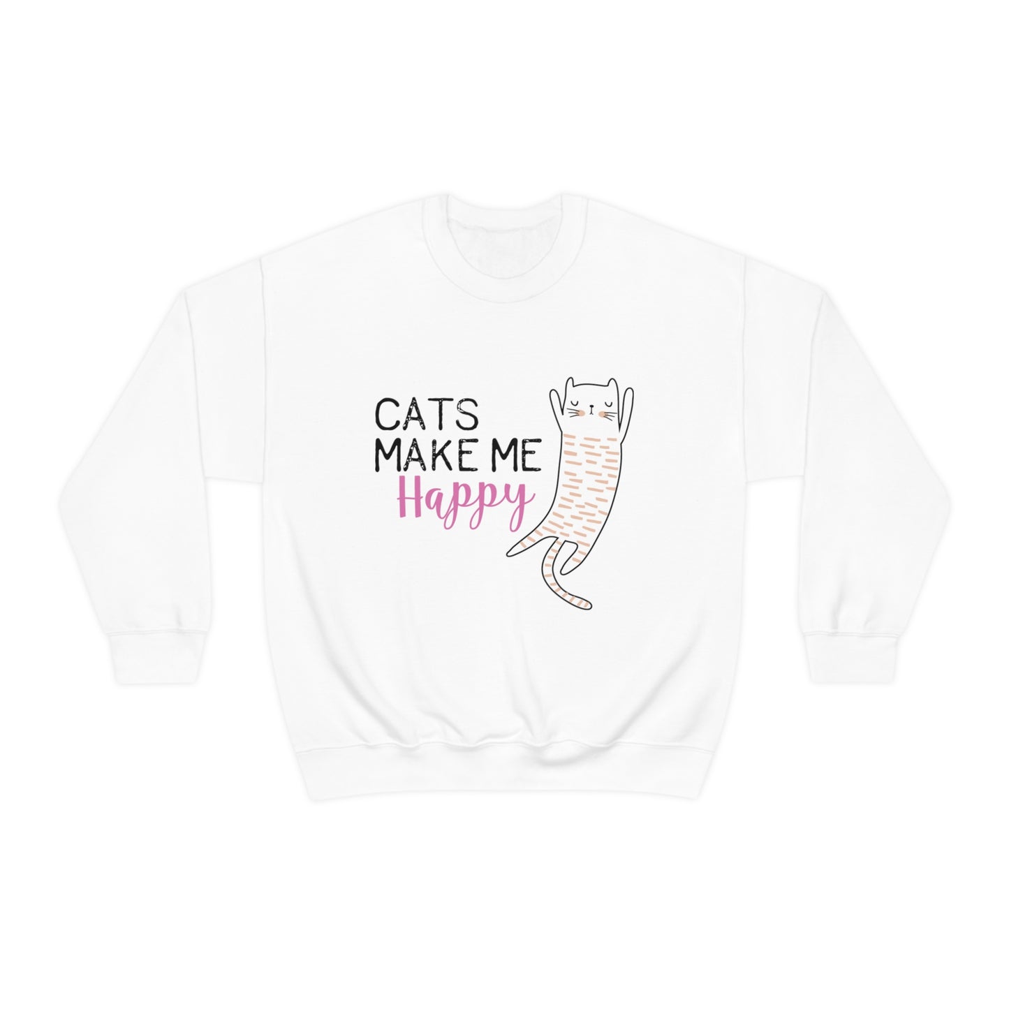 Cats Make Me Happy Unisex Heavy Blend™ Crewneck Sweatshirt