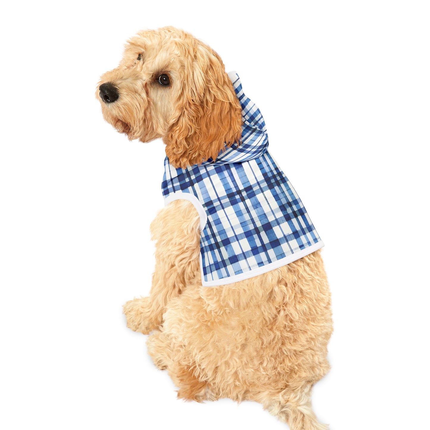 Blue Plaid Pet Hoodie