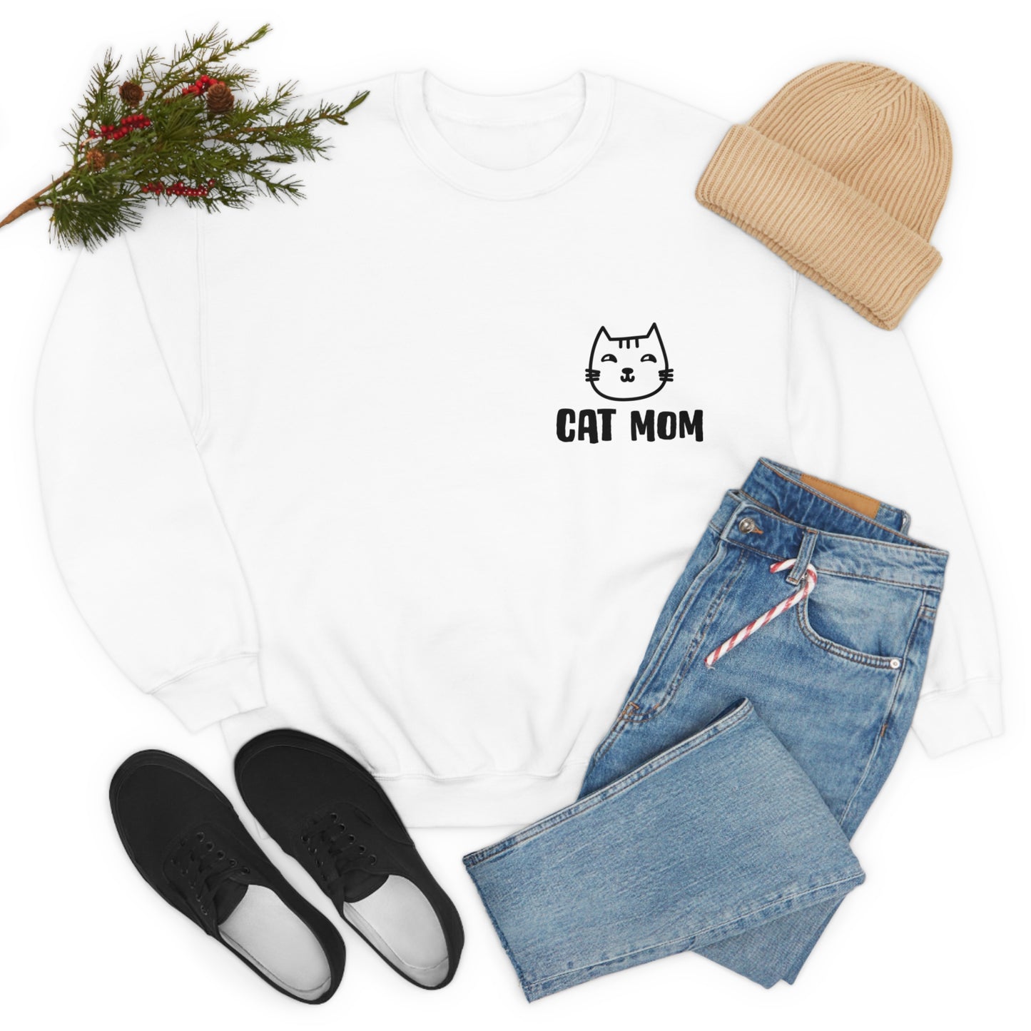 Cat Mom Unisex Heavy Blend™ Crewneck Sweatshirt