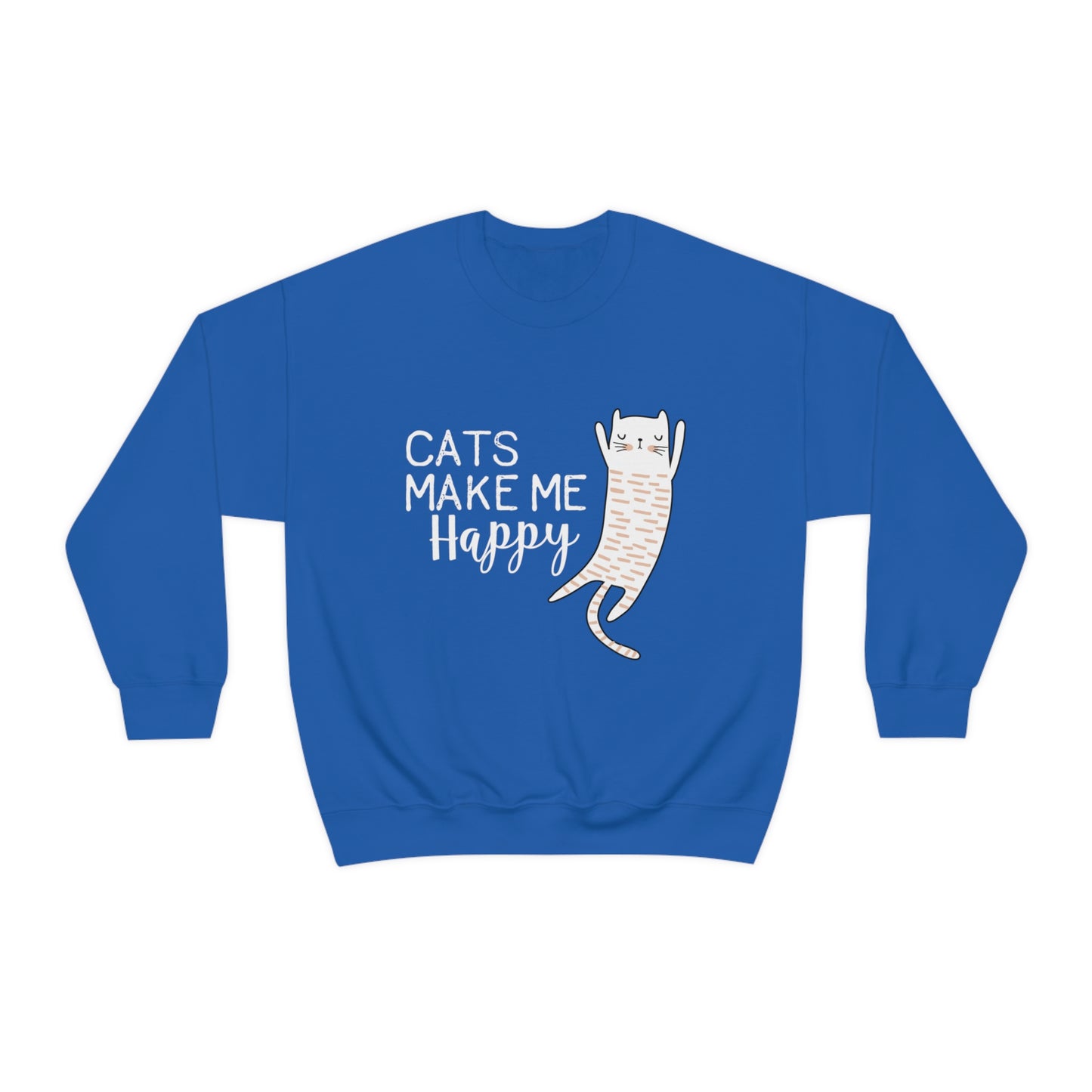 Cats Make Me Happy Unisex Heavy Blend™ Crewneck Sweatshirt