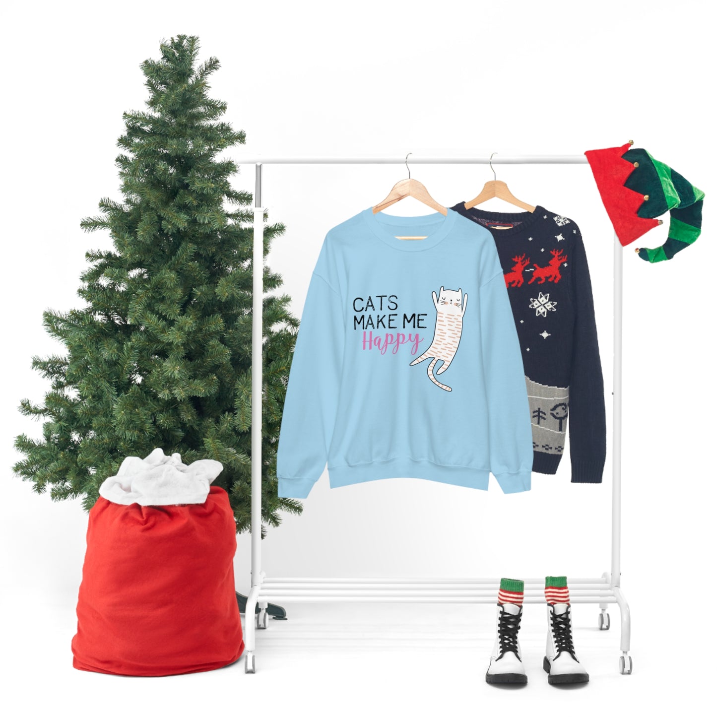 Cats Make Me Happy Unisex Heavy Blend™ Crewneck Sweatshirt