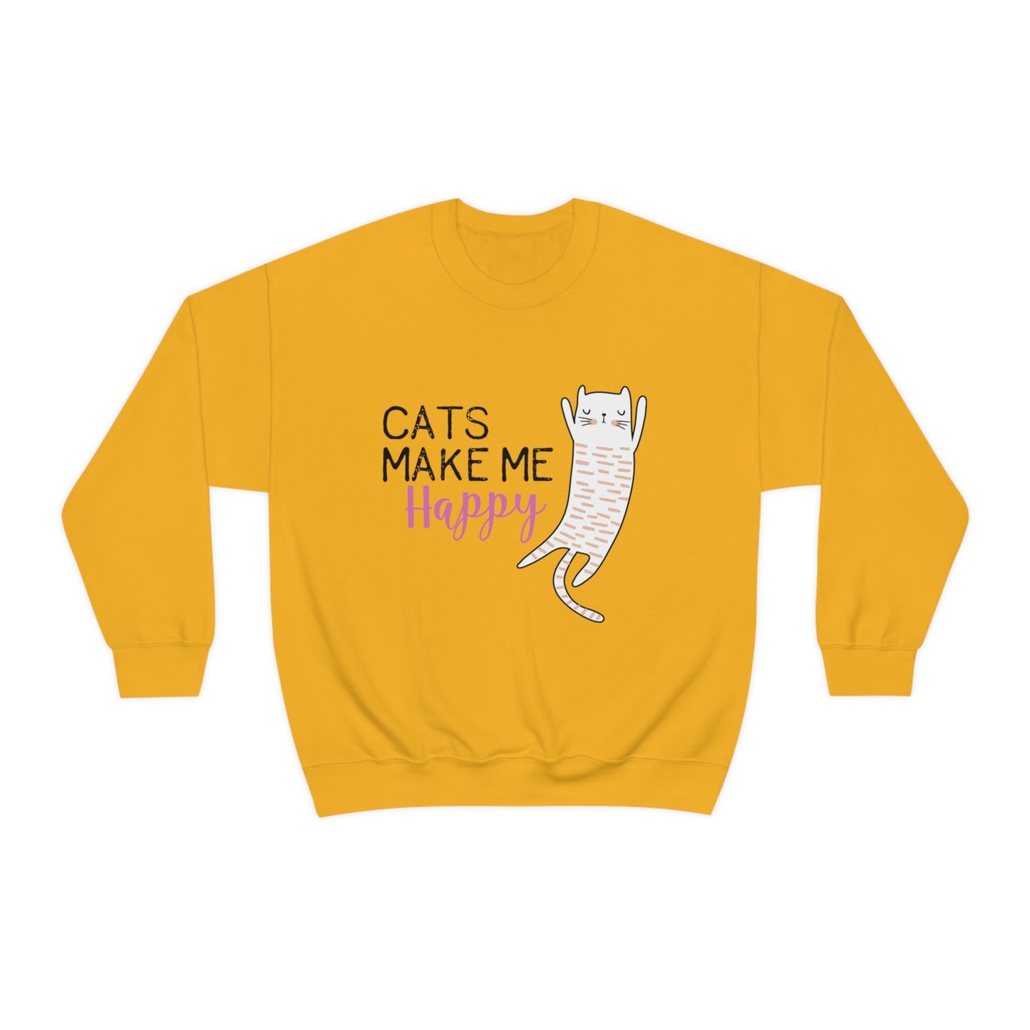 Cats Make Me Happy Unisex Heavy Blend™ Crewneck Sweatshirt