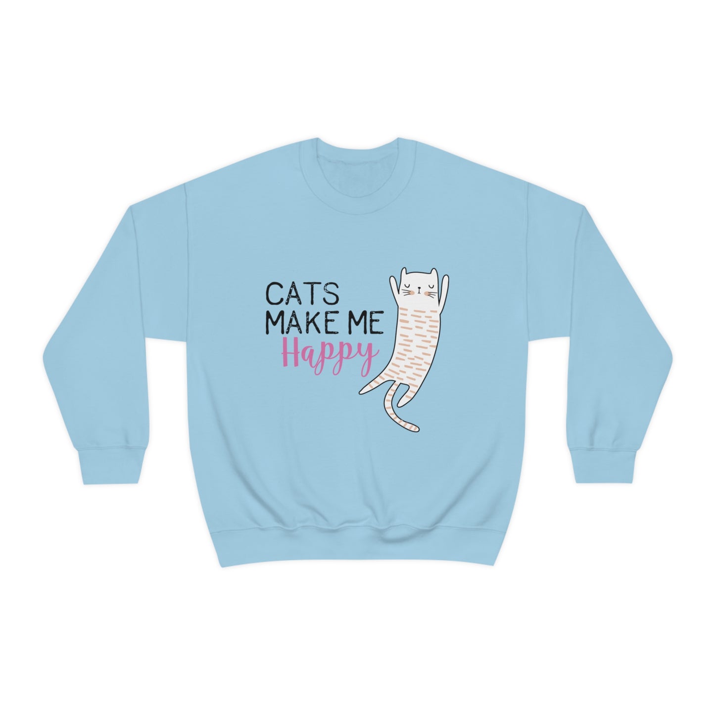Cats Make Me Happy Unisex Heavy Blend™ Crewneck Sweatshirt