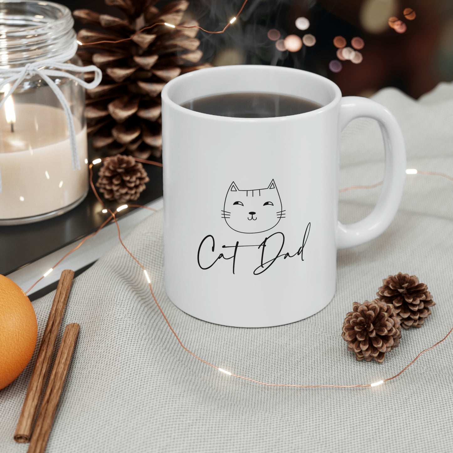 Cat Dad Cat Lover Ceramic Coffee Mug 11oz