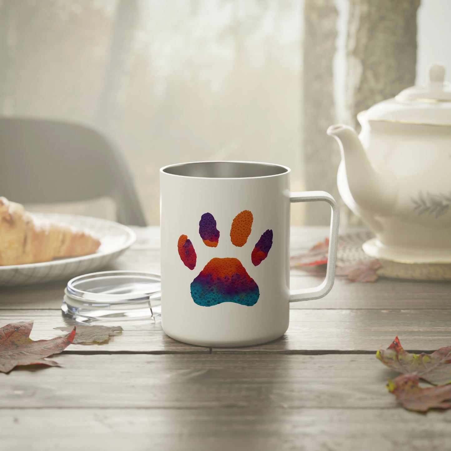 Paw Print Insulated Coffee Mug, Tumbler 10oz