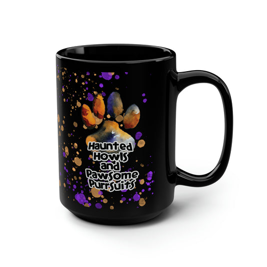 Paws and Pumpkins - Paw Print Halloween 15oz Mug