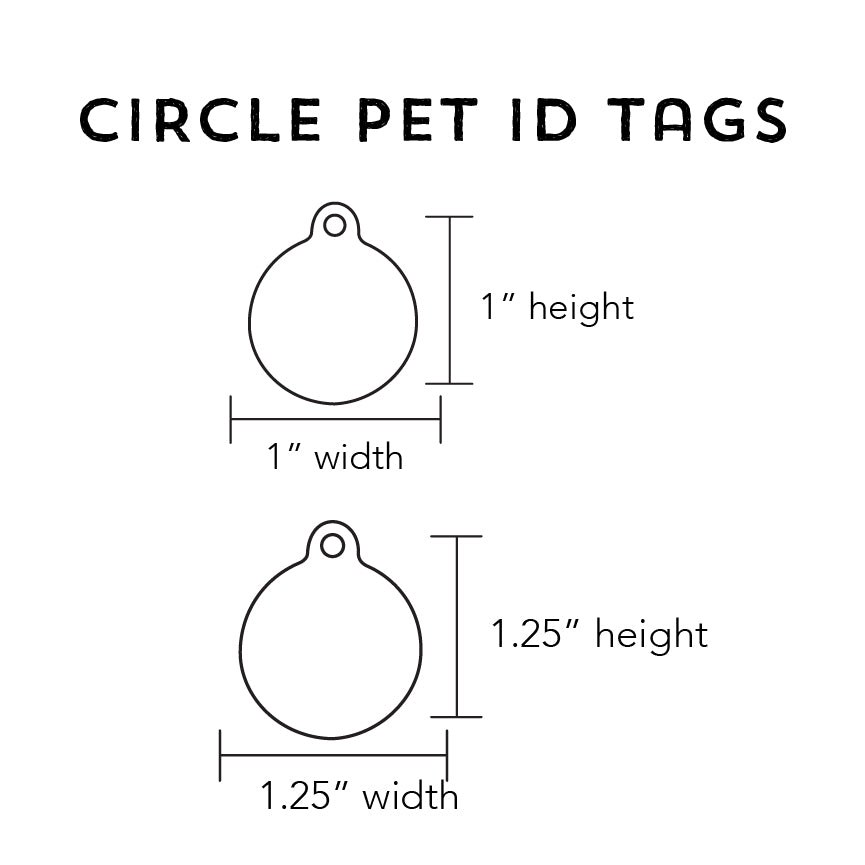 Black and White Stripes and Crown Pet ID Tag