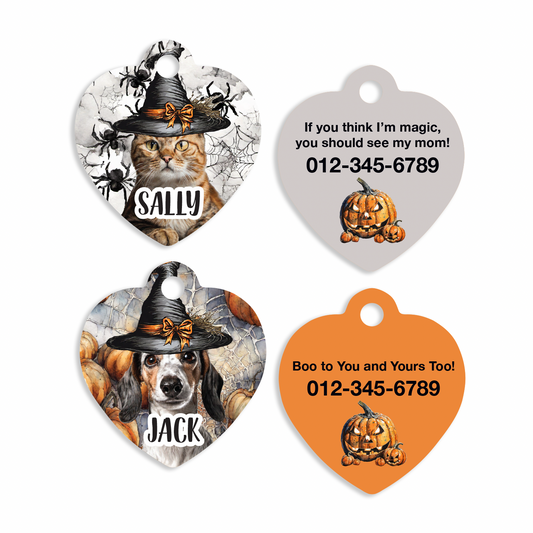 Your Pet as a Witch Halloween Personalized Pet ID Tag for Cats and Dogs