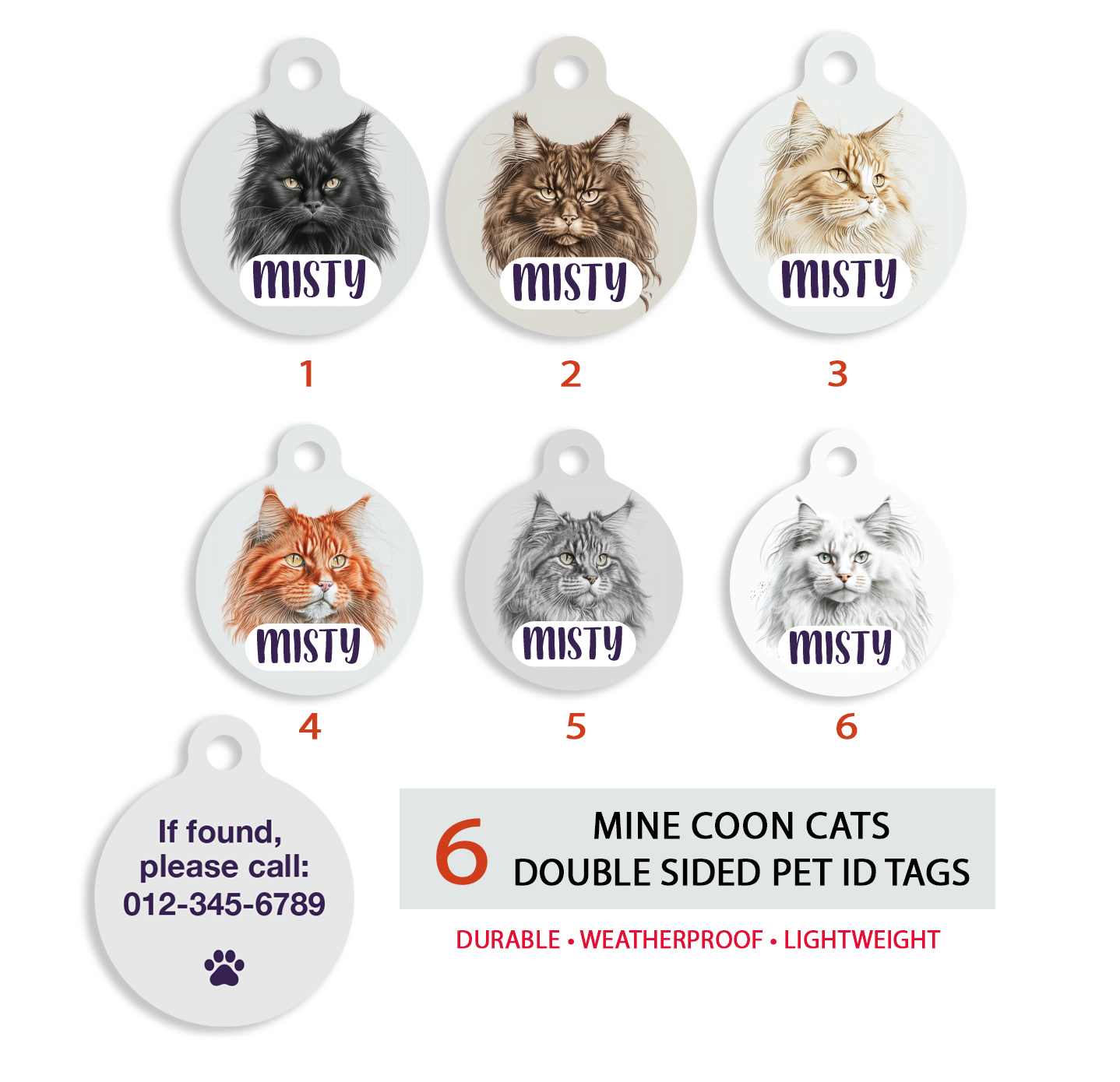 Maine Coon Pet ID Tag