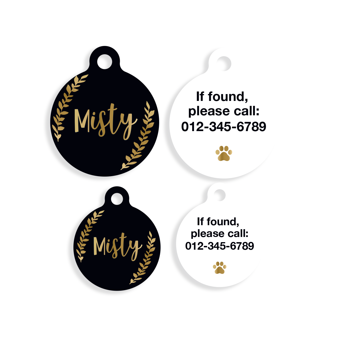 Black and Gold Pet ID Tag