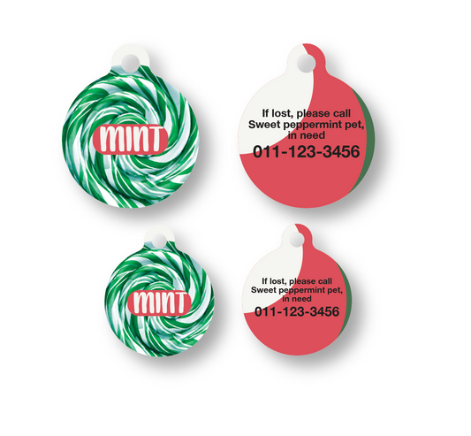 Christmas Peppermint Pet ID Tag