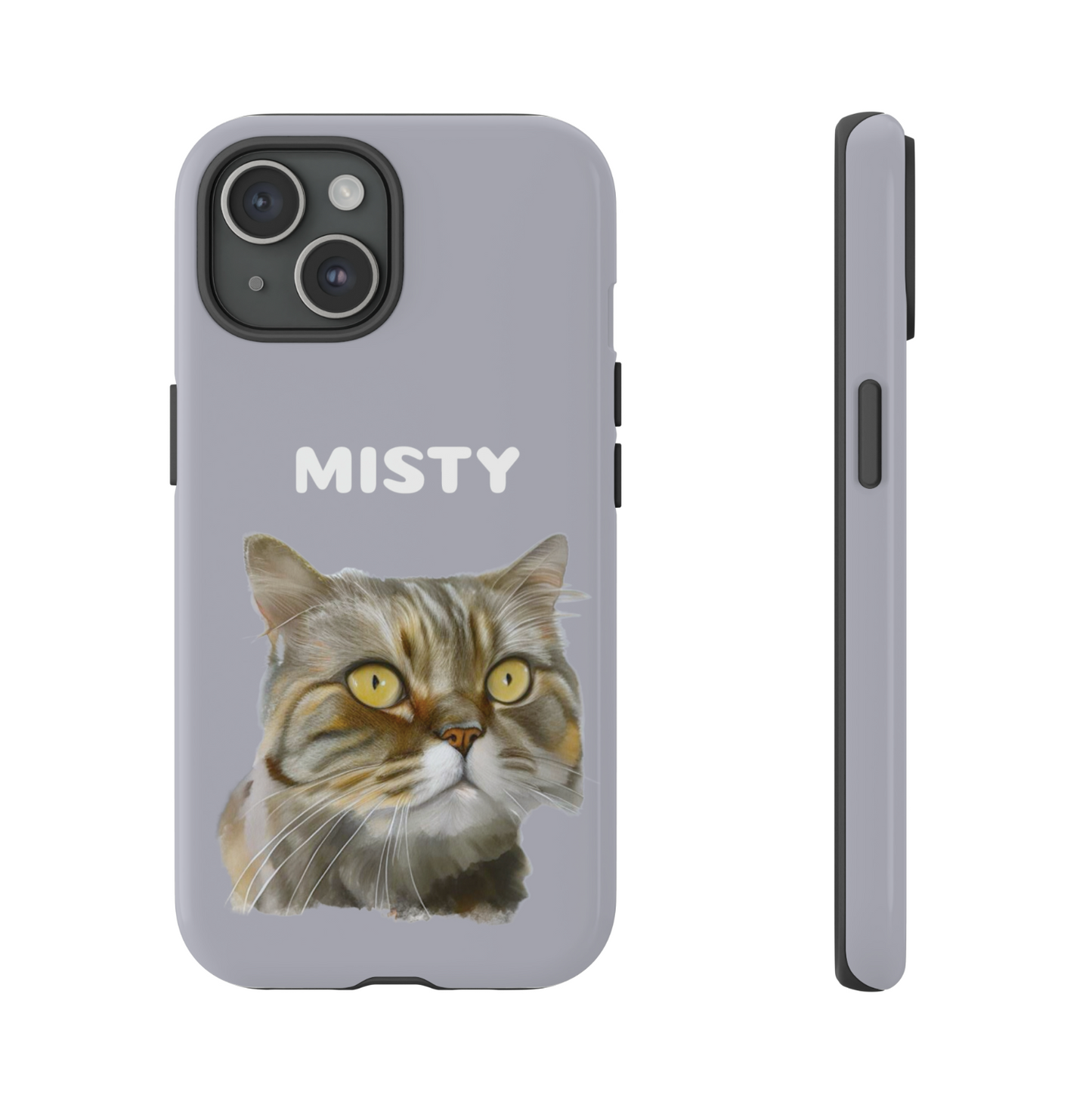 Customized Phone Case with Pet's Watercolor Picture and Name