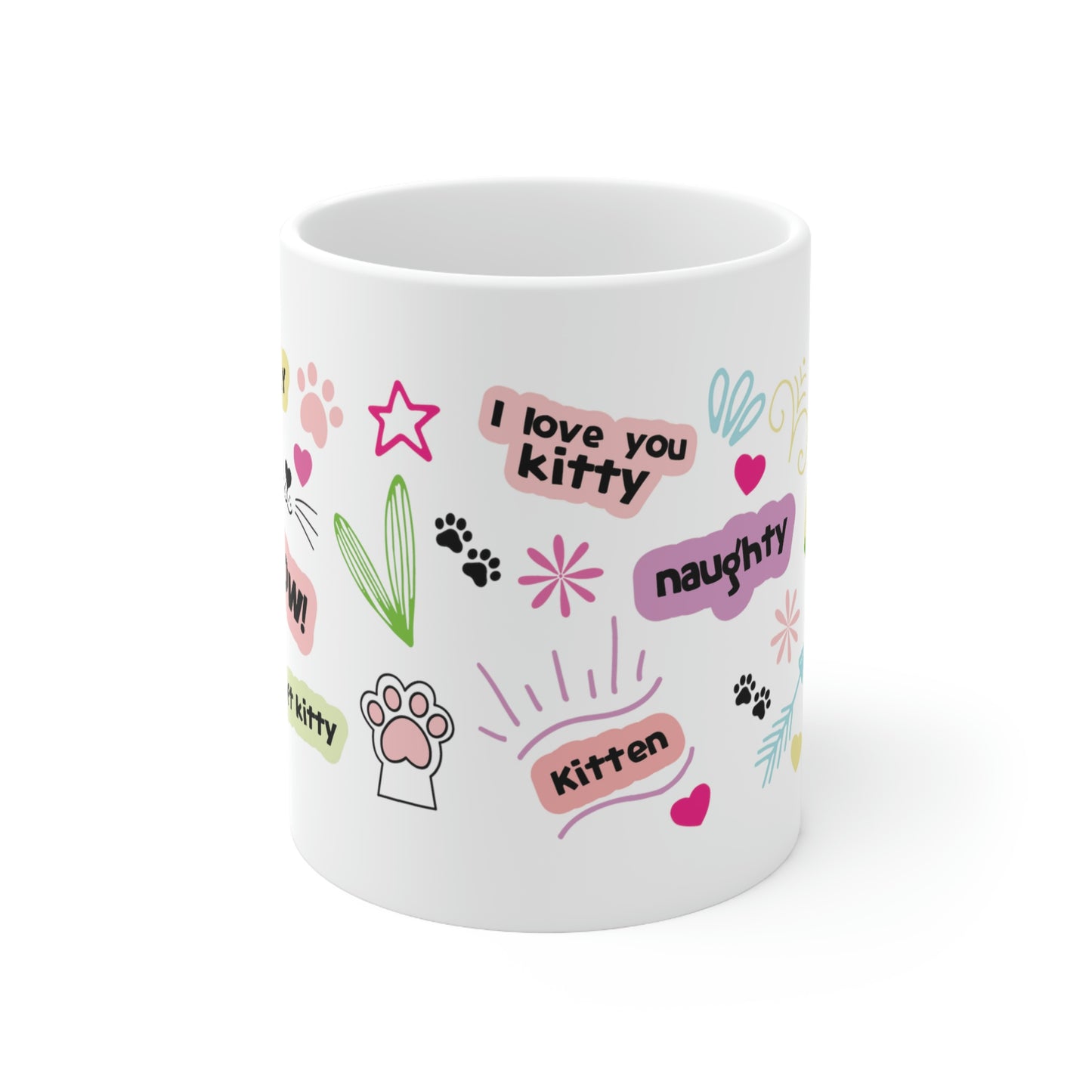 Cat Mom Wrap Style Doodles Ceramic Mug 11oz