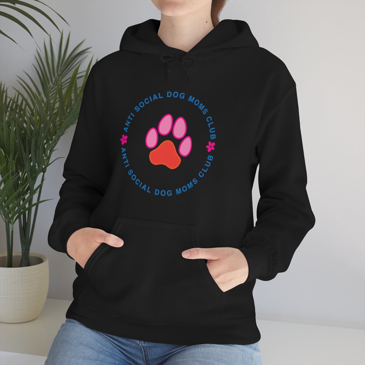 Anti Social Dog Moms Club Unisex Heavy Blend Hooded Sweatshirt