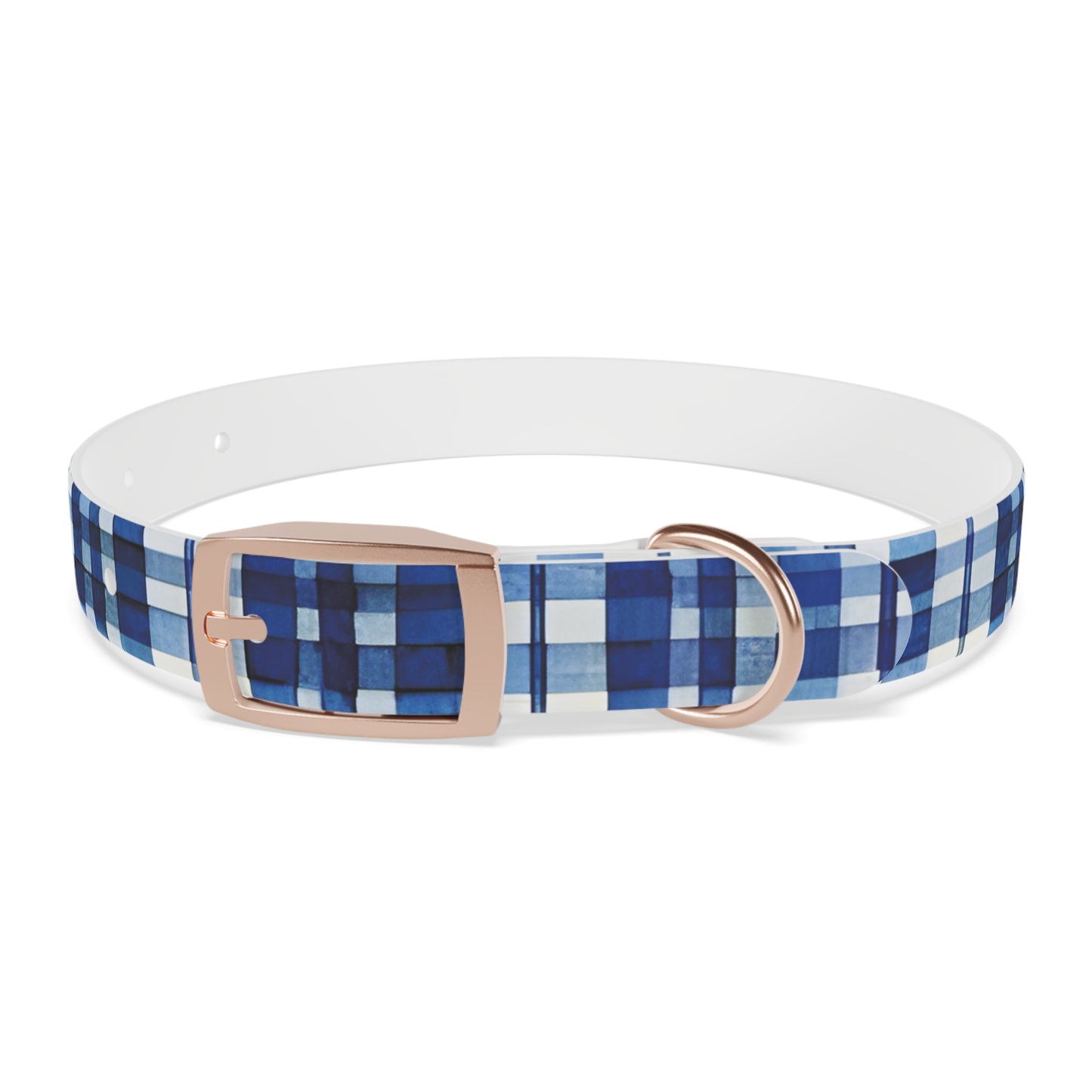 Blue Plaid Dog Collar