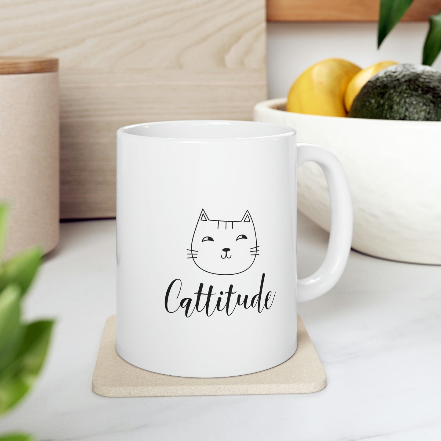 Cattitude Cat Lover Ceramic Coffee Mug 11oz