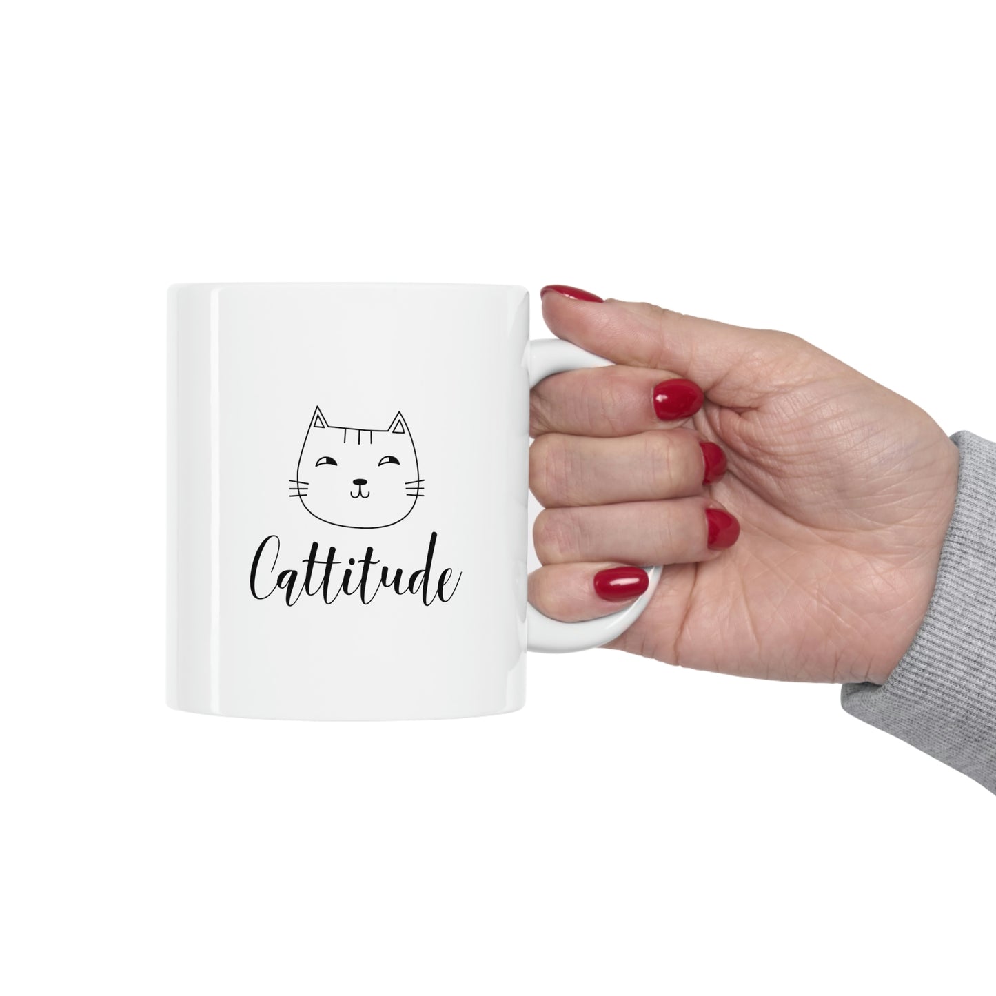 Cattitude Cat Lover Ceramic Coffee Mug 11oz