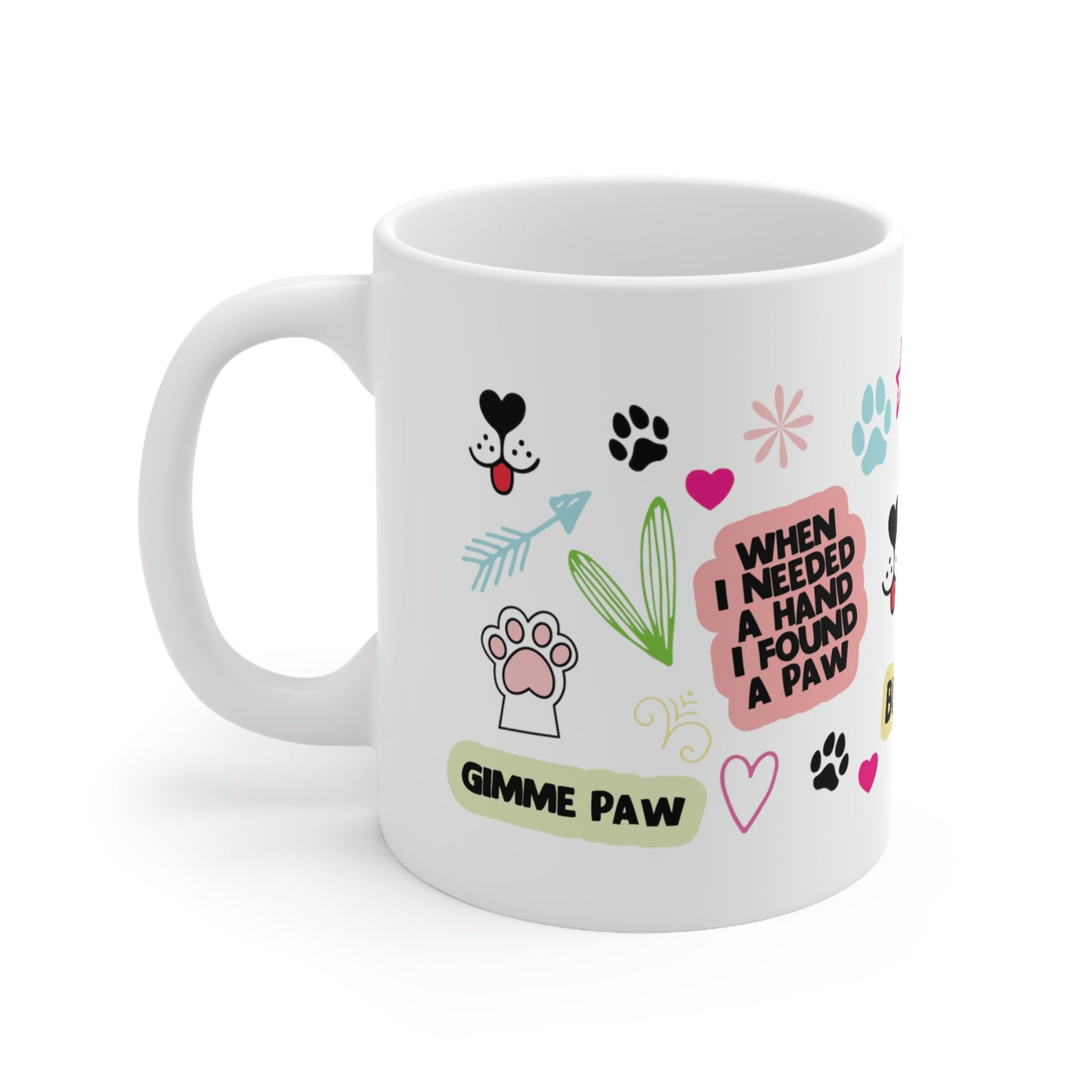 Dog Mom Wrap Style Doodles Ceramic Mug 11oz