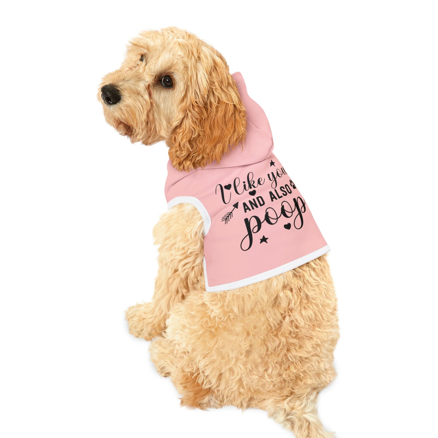 I like you and also poop Pink Pet Hoodie