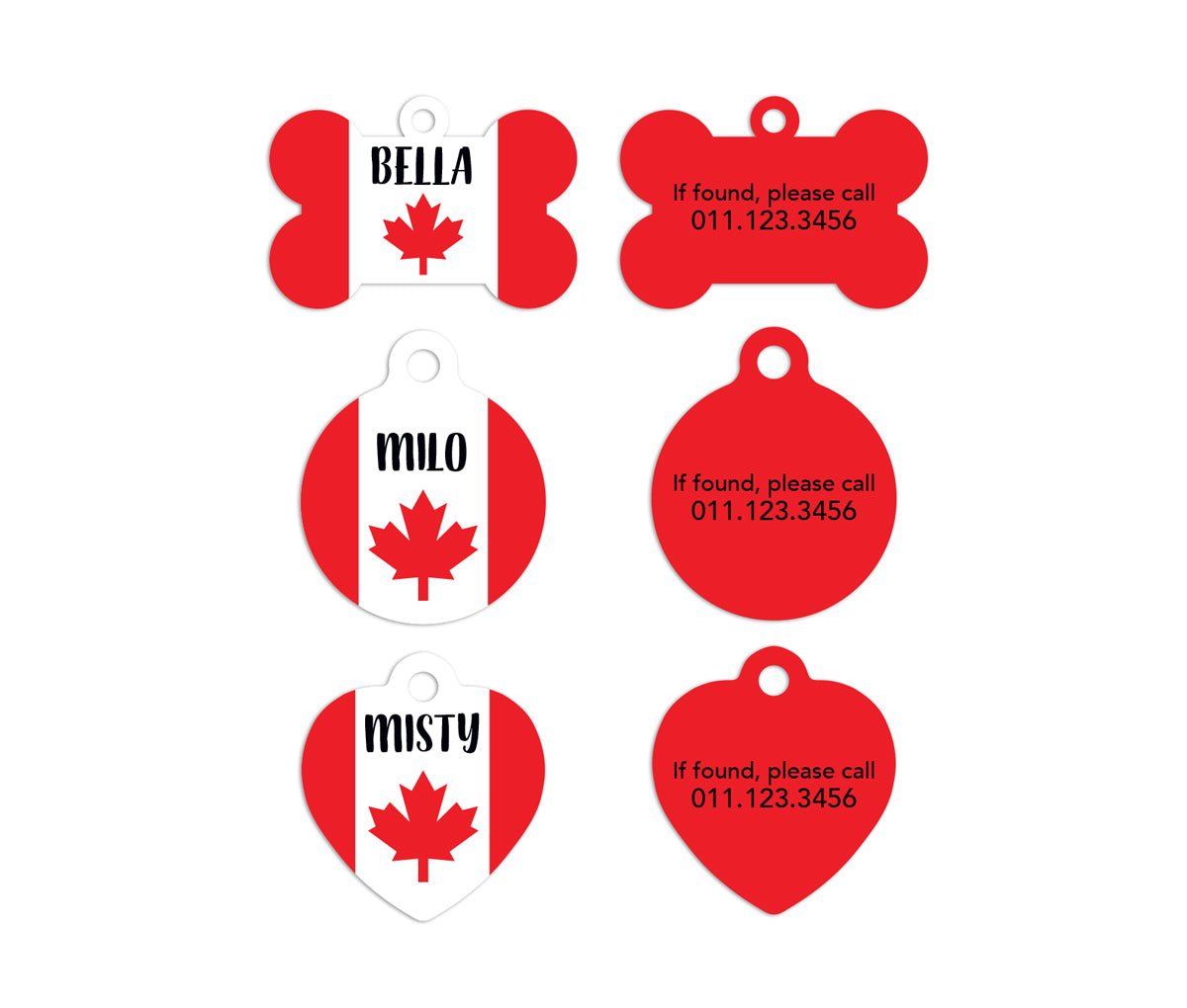 Canadian Maple Flag Pet ID Tags