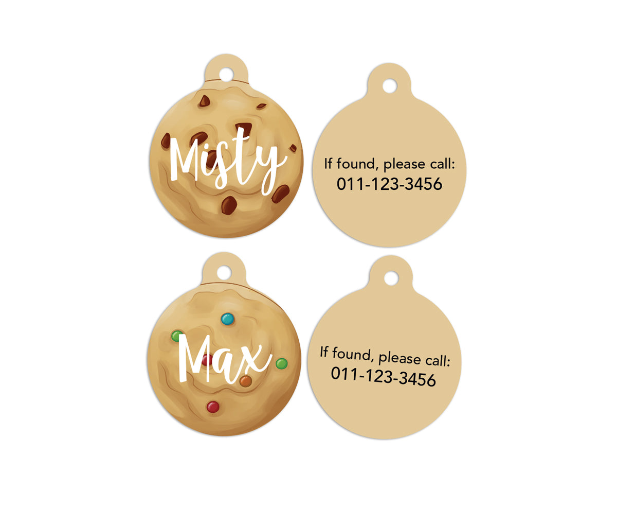 Customized Circle Cookie Pet ID Tag