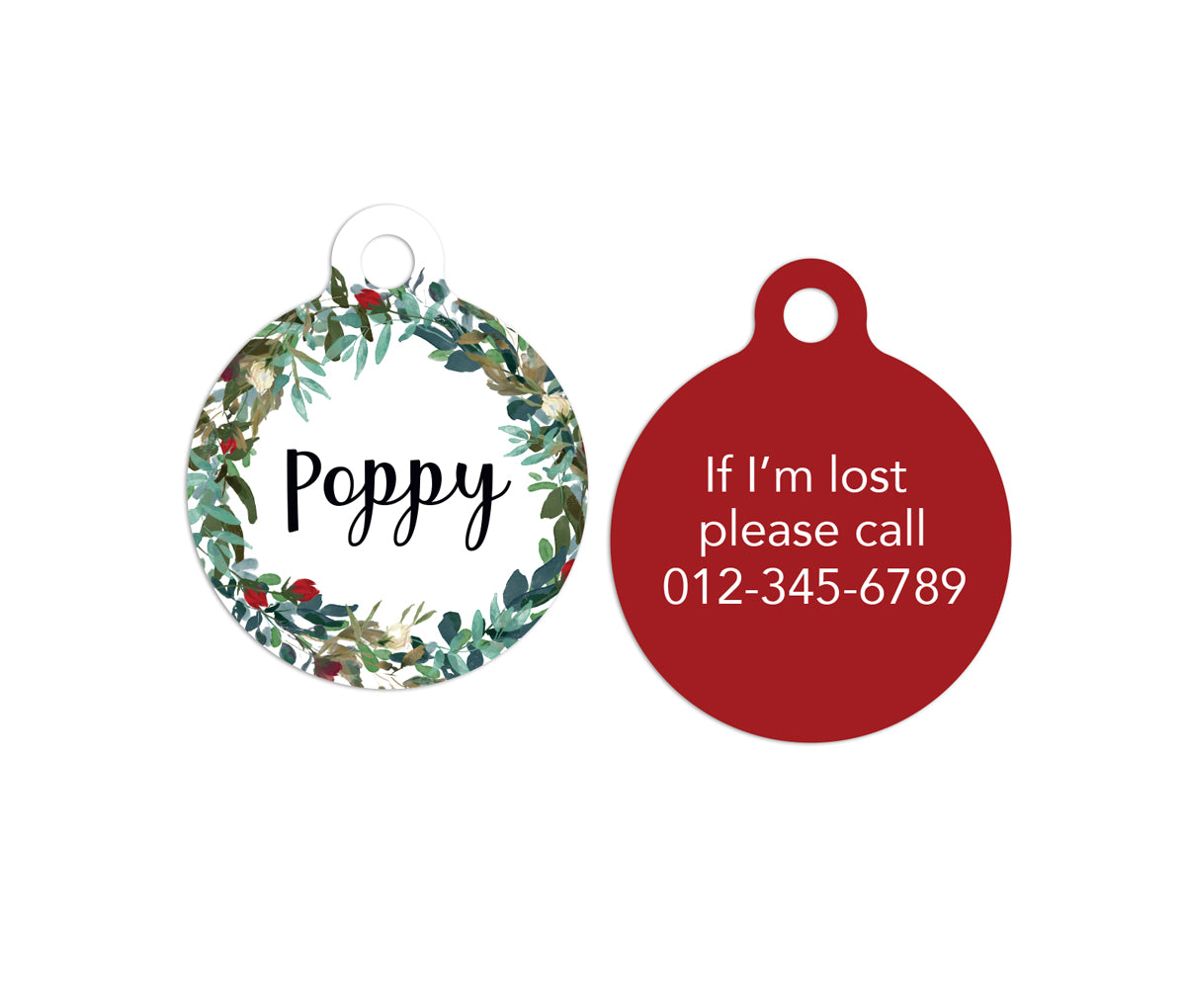 Customized Circle Poppy Pet ID Tag