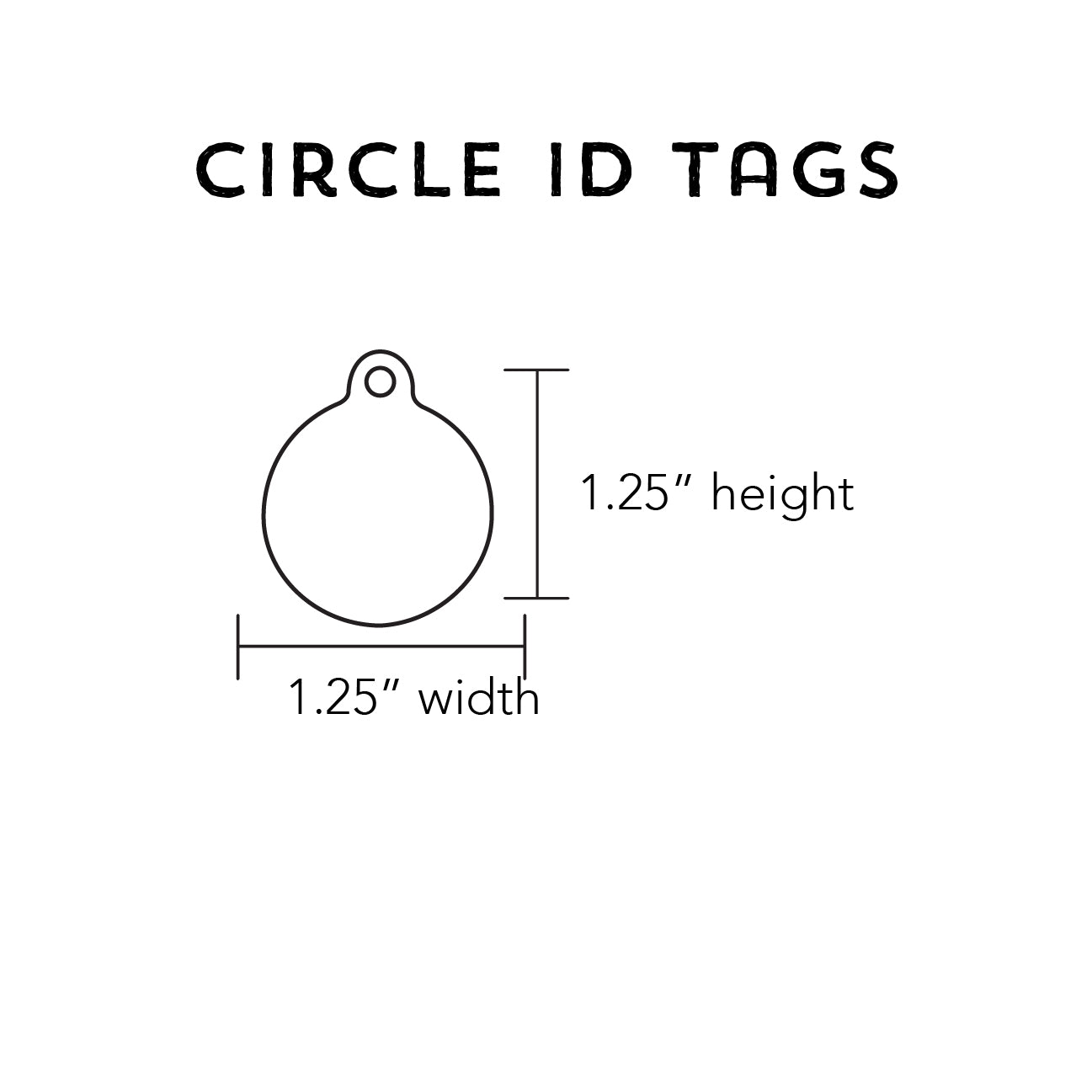 Customized Circle Black Simple Pet ID Tag