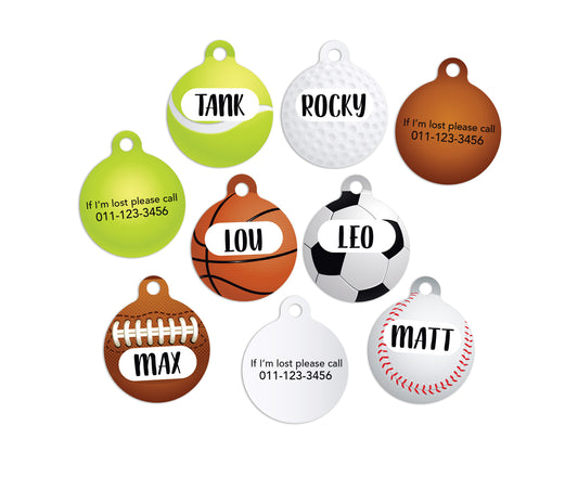 Customized Circle Sports Pet ID Tags