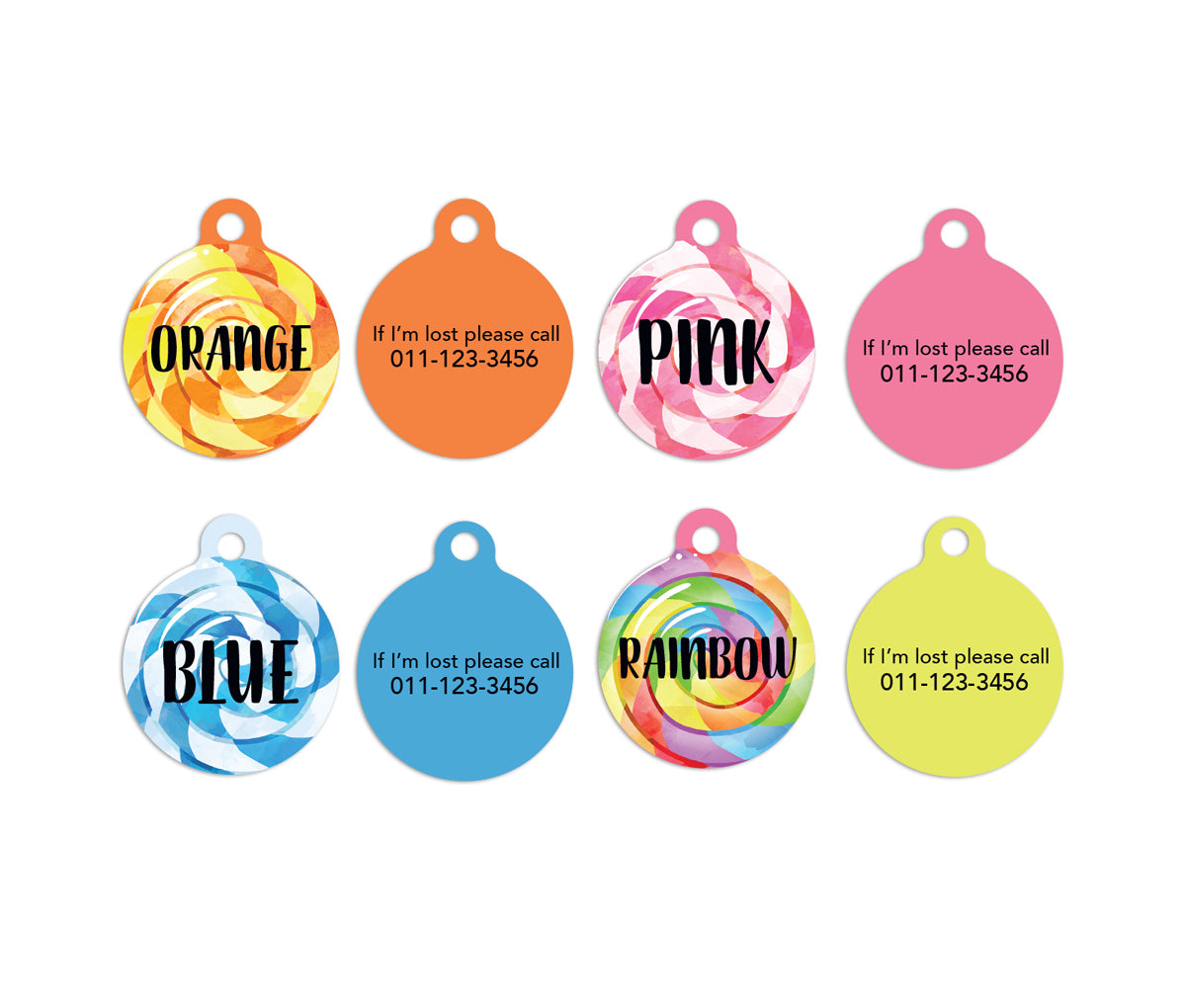 Customized Circle Candy Pet ID Tag