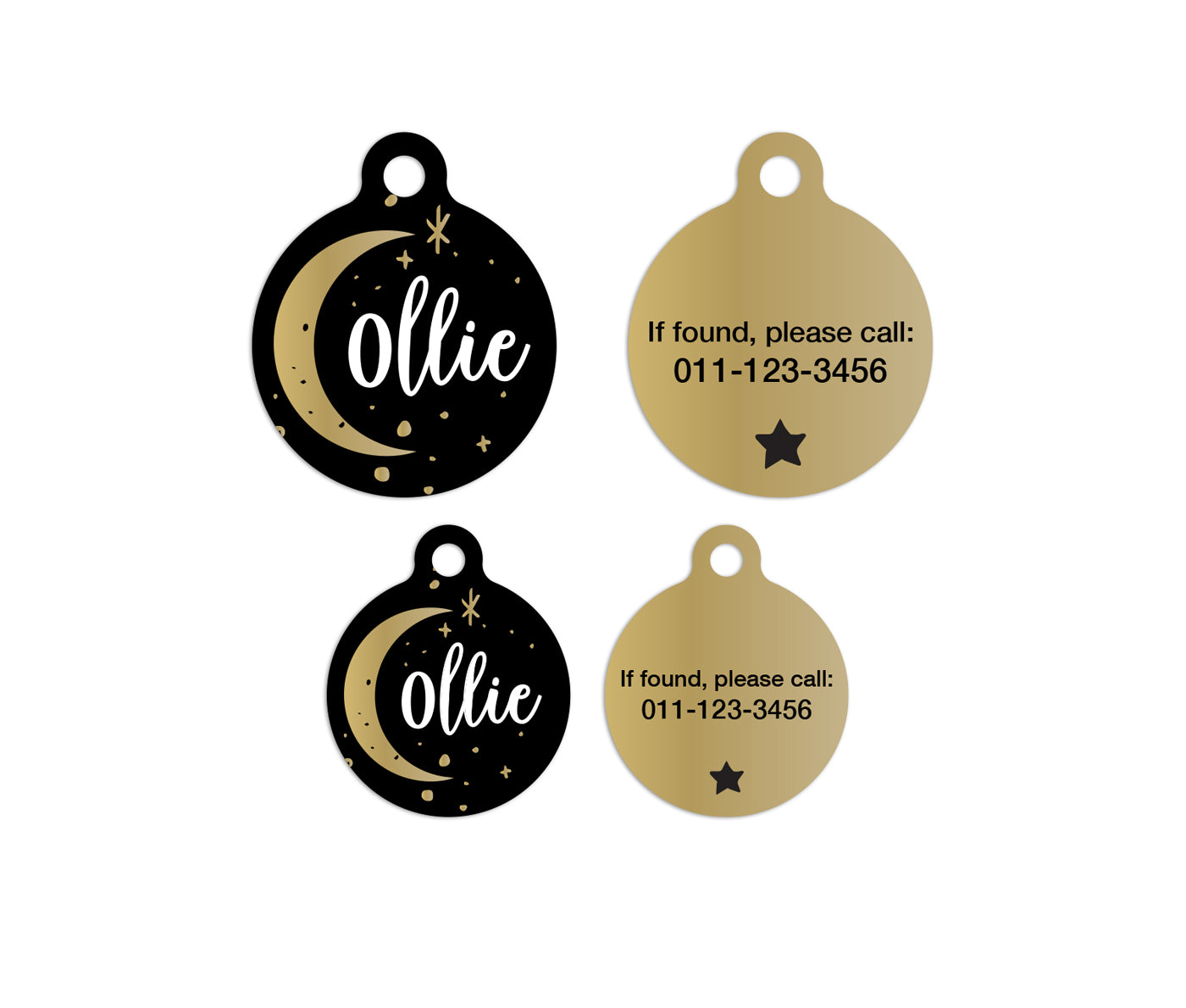 Customized Circle Moon Crescent Pet ID Tag MintandJolie