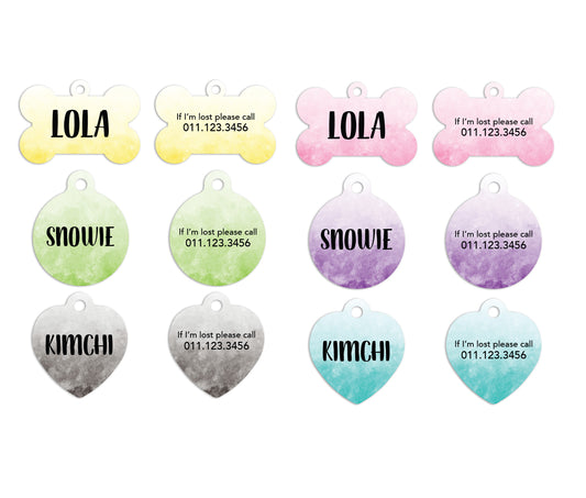 Ombre Watercolor Pet ID Tags